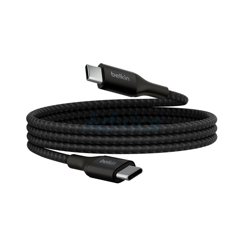 1M Cable Type-C To Type-C BELKIN (240W-Braided,CAB015bt1MBK) Black