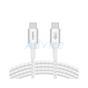 2M Cable Type-C To Type-C BELKIN (240W-Braided,CAB015bt2MWH) White