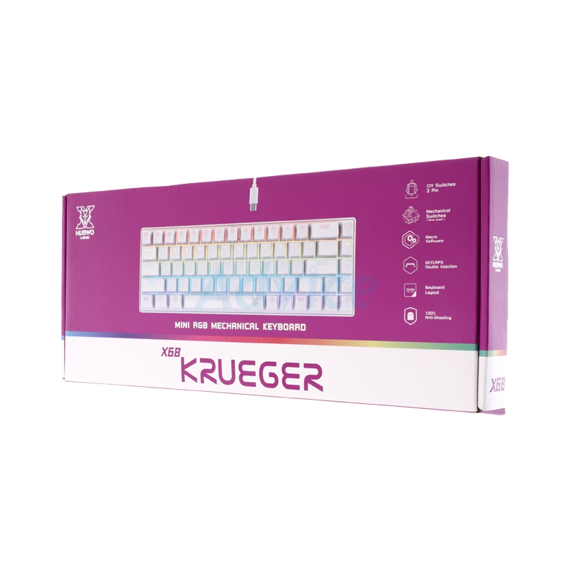 KEYBOARD NUBWO X68 WHITE (RED SWITCH คีย์บอร์ด)