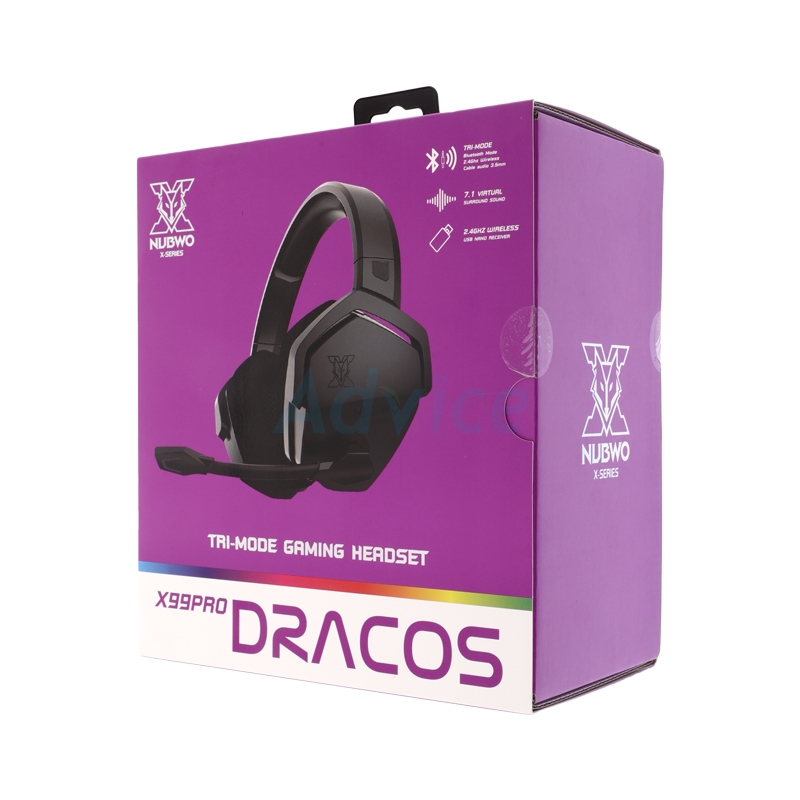 HEADSET WIRELESS NUBWO X99PRO BLACK (BLUETOOTH/7.1)