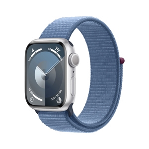 Apple Watch Series 9 GPS 41mm Silver Aluminium Case with Winter Blue Sport Loop (MR923SA/A)