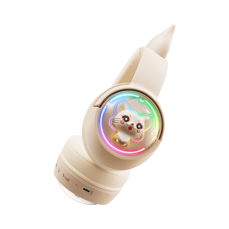 HEADSET WIRELESS ONIKUMA MEW B5 RGB CAT EAR IVORY (BLUETOOTH/2.1)