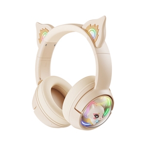HEADSET WIRELESS ONIKUMA MEW B5 RGB CAT EAR IVORY (BLUETOOTH/2.1)
