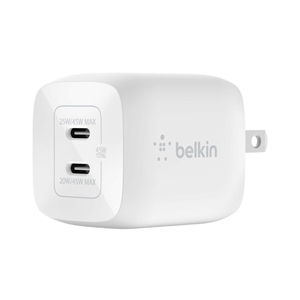 Adapter 2 Ports (Type-C) Charger BELKIN (45W,WCH011DQWH) White