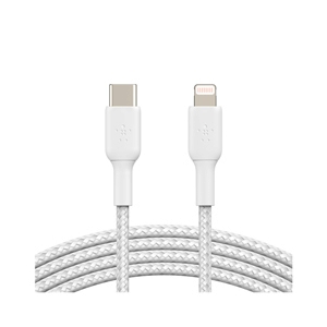 1M Cable Type-C To iPhone BELKIN (Nylon Braided,CAA004bt1MWH) White