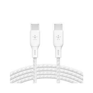 2M Cable Type-C To Type-C BELKIN (100W,Braided,CAB014bt2MWH) White