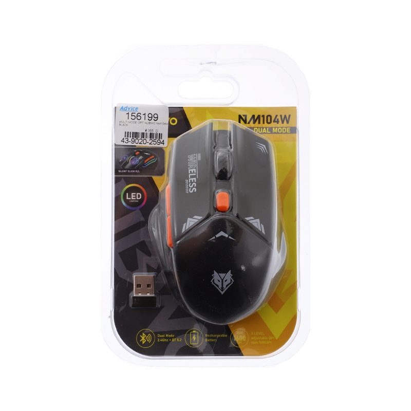 MOUSE WIRELESS BLUETOOTH NUBWO NM104W BLACK (เมาส์ไร้สาย)