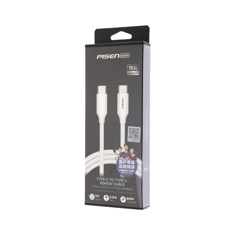 PISEN สายชาร์จ Type-C To Type-C 60W 1M White (CC-PD01-1000)