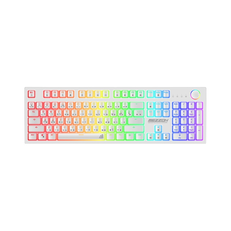 KEYBOARD WIRELESS BLUETOOTH SIGNO KB752 MEZZON WHITE (BROWN SWITCH คีย์บอร์ด)
