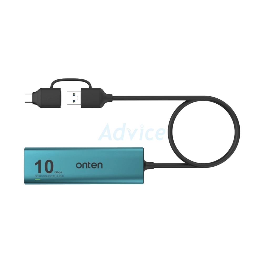 Usb 3p USB HUB 3P + Card Reader ONTEN (OTN-UCA613+) Green Type-C