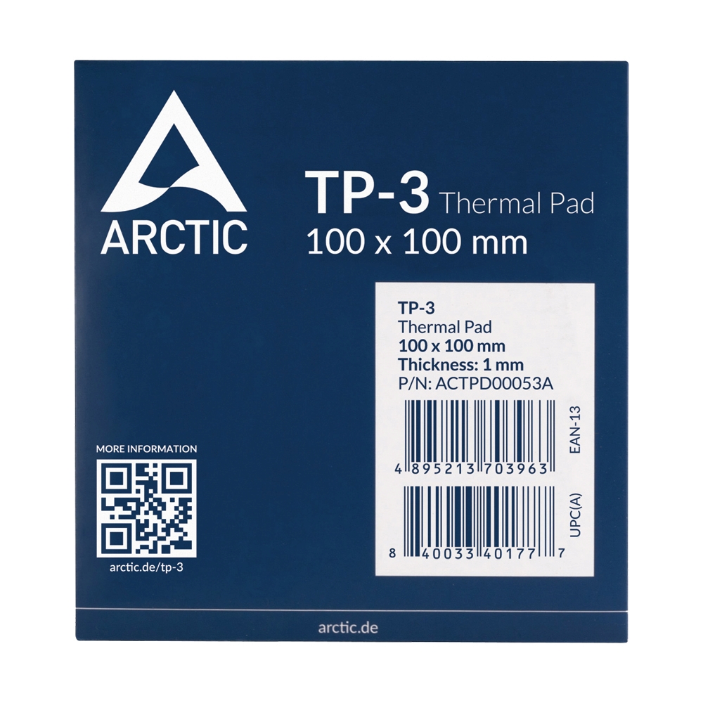 SILICONE THERMAL PAD ARCTIC TP-3 100*100*1MM