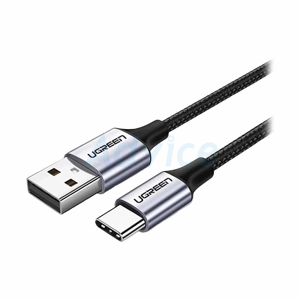 3M Cable USB To Type-C UGREEN (Alu Gray, Nylon-60408) Black
