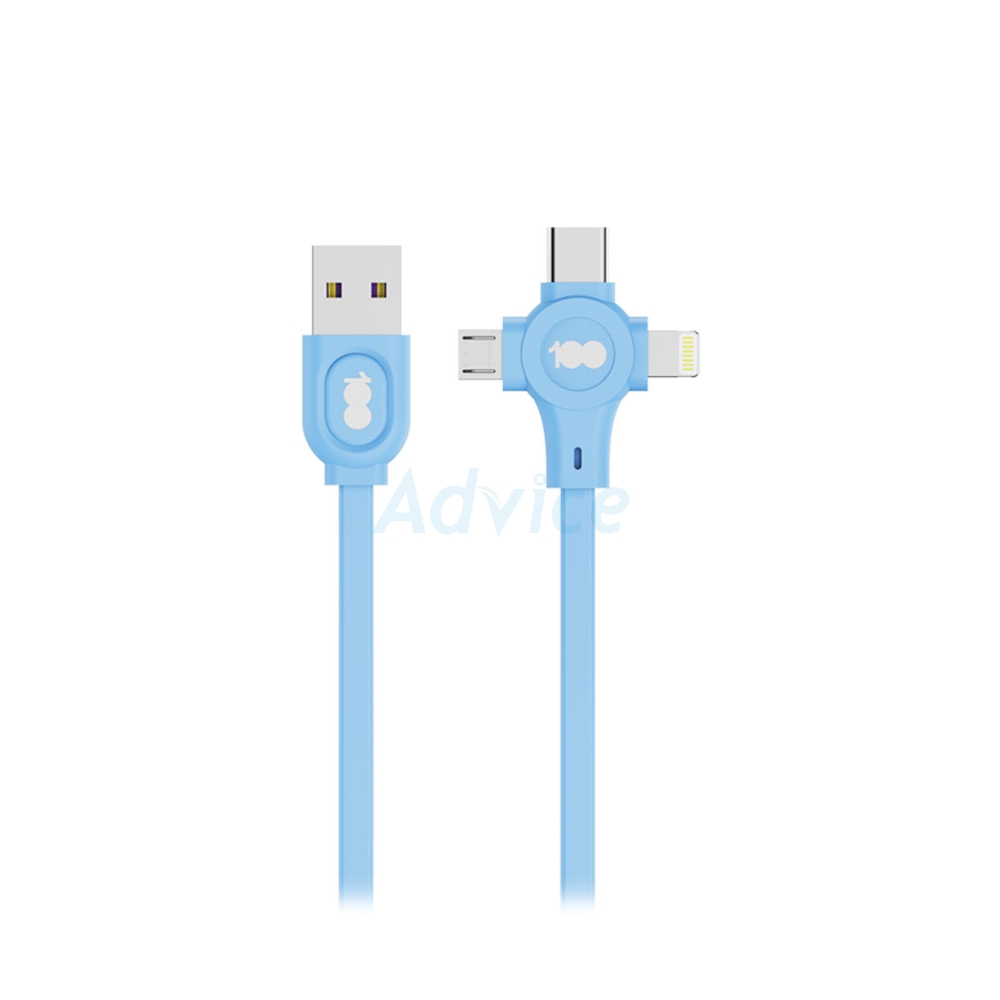REMAX สายชาร์จ Charger 3in1 15W 1M Disney Blue (QS-C01)