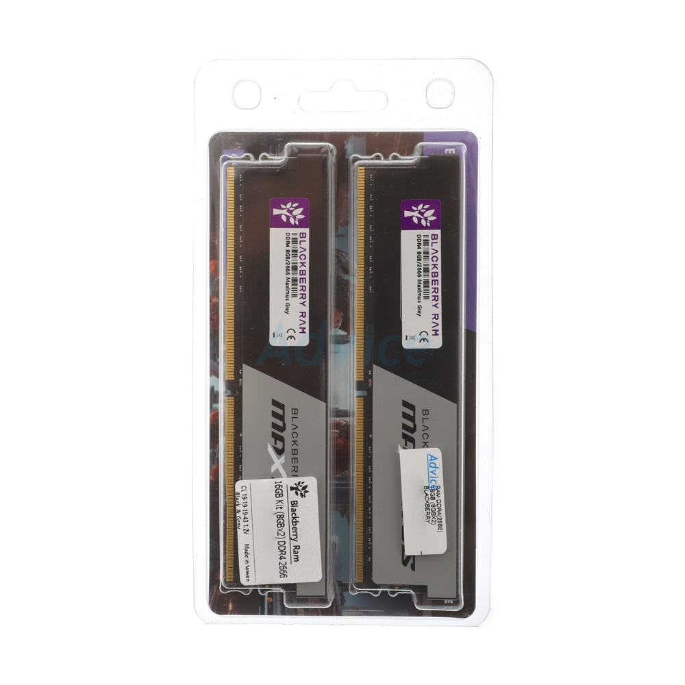 RAM DDR4(2666) 16GB (8GBX2) BLACKBERRY MAXIMUS GRAY