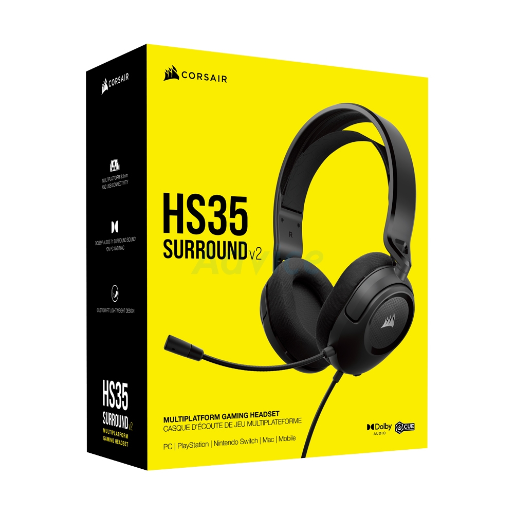 HEADSET CORSAIR HS35 SURROUND V2 BLACK (7.1)