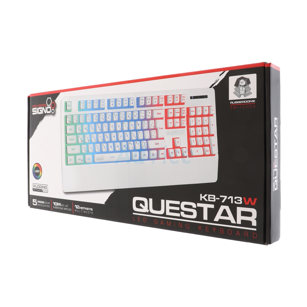 KEYBOARD SIGNO KB713 QUESTAR WHITE (คีย์บอร์ด)
