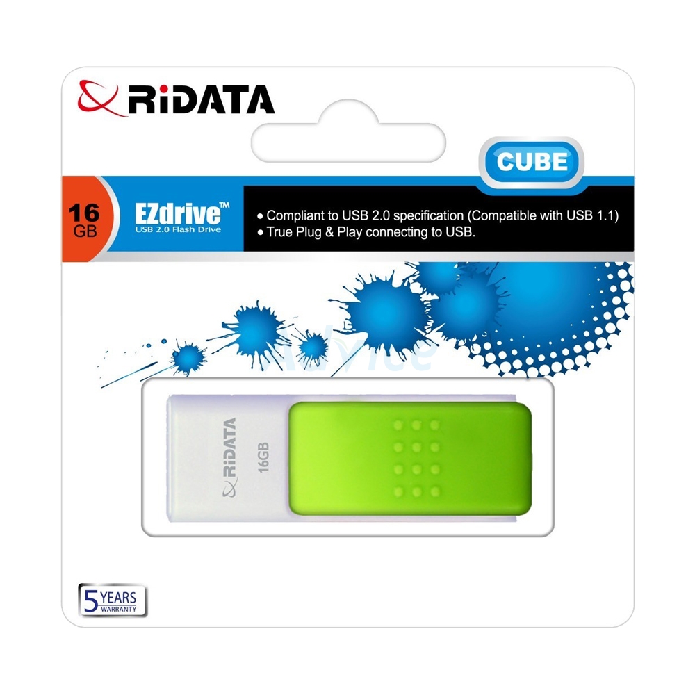F/D. 16GB RIDATA (CUBE) White/Green                                             