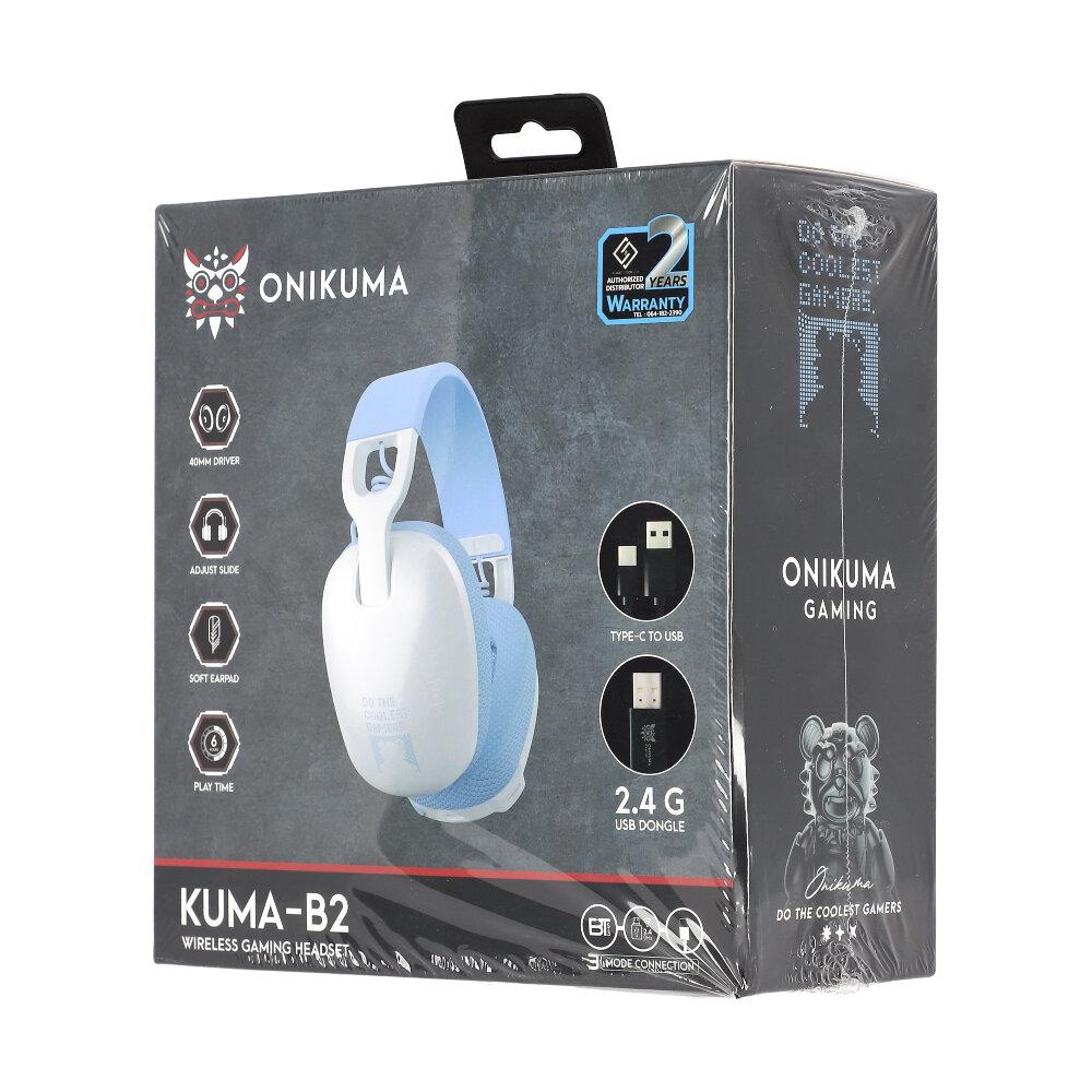 HEADSET WIRELESS ONIKUMA KUMA B2 WHITE (BLUETOOTH/7.1)