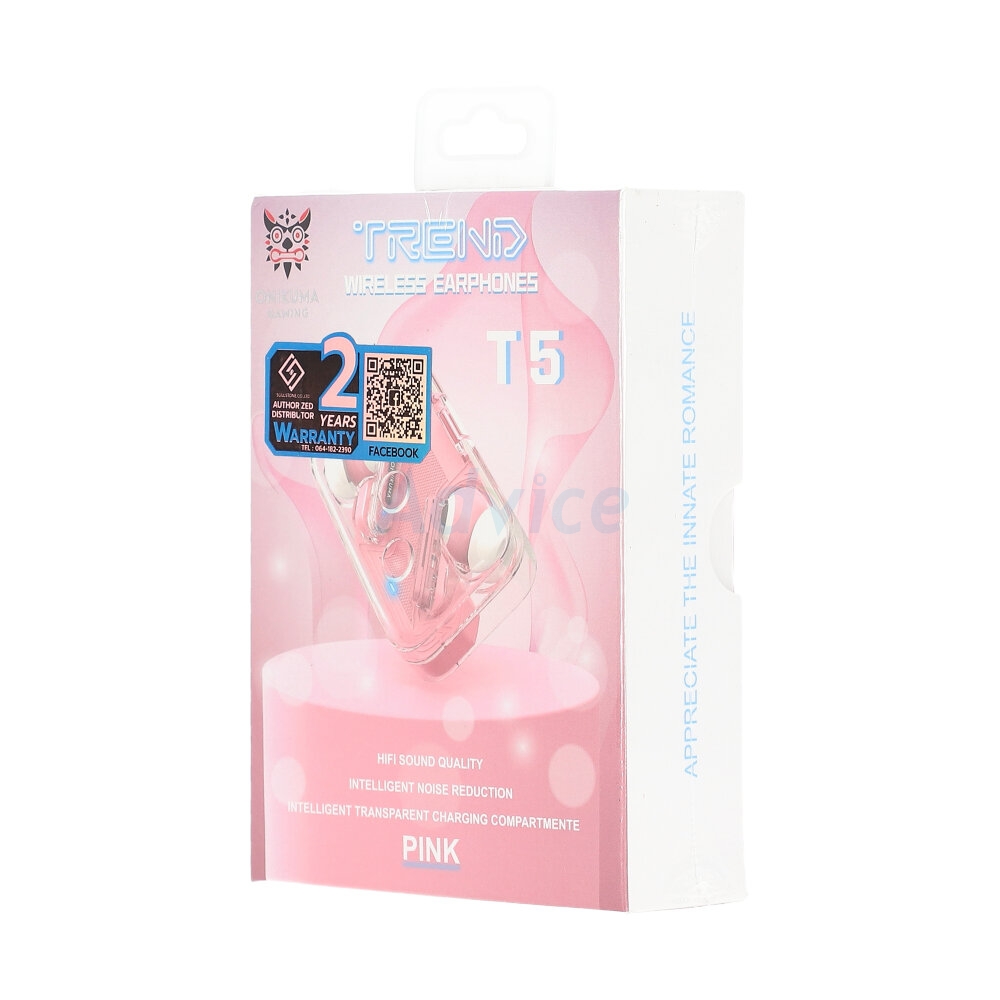 TRUE WIRELESS ONIKUMA T5 PINK (BLUETOOTH)