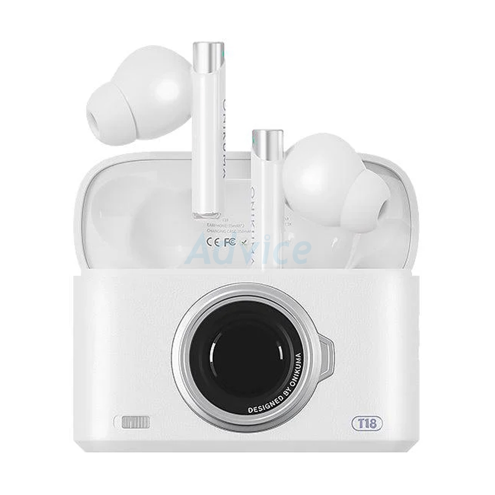TRUE WIRELESS ONIKUMA T18 WHITE (BLUETOOTH)