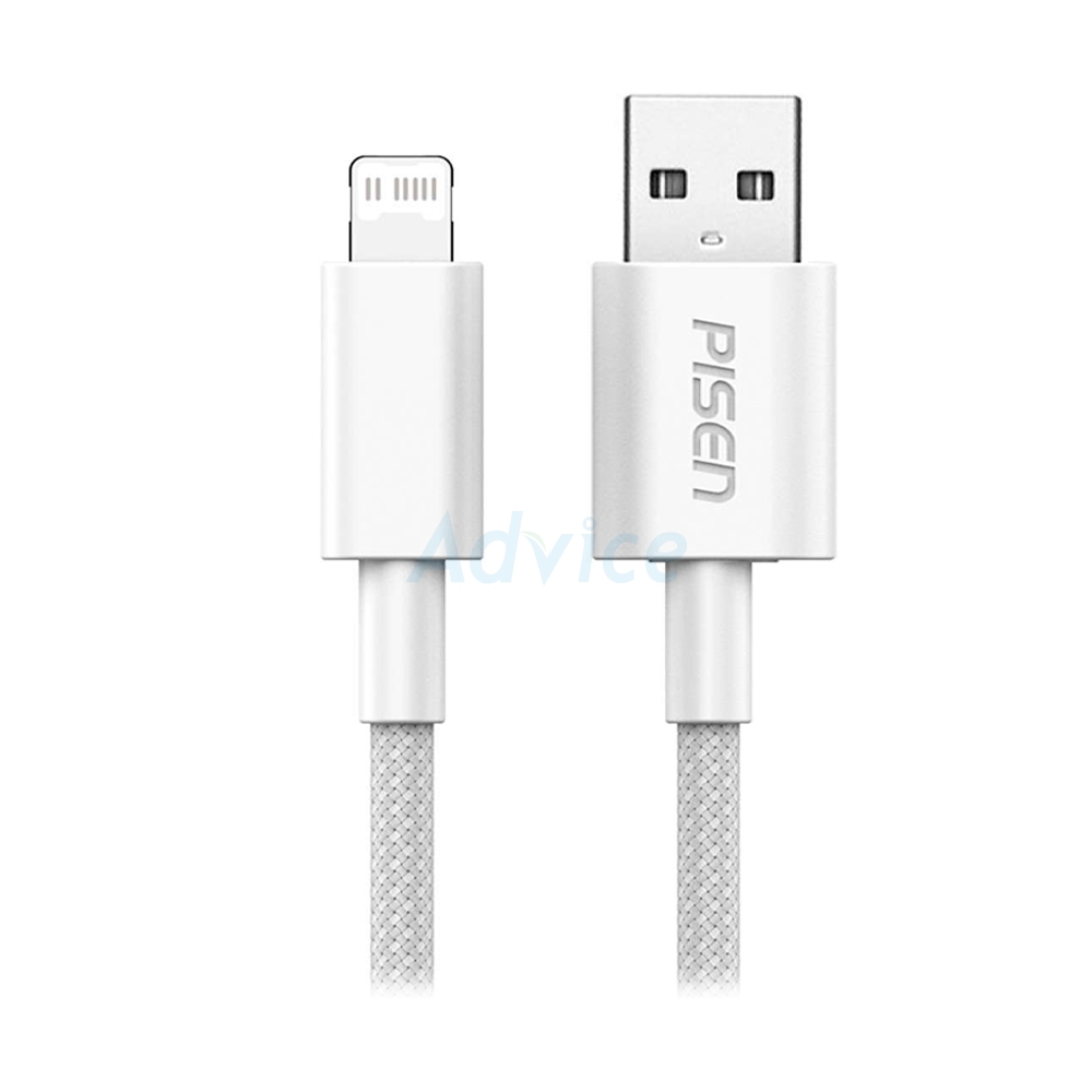 PISEN สายชาร์จ USB To Lightning 12W 1M Grey (AL34-1000)
