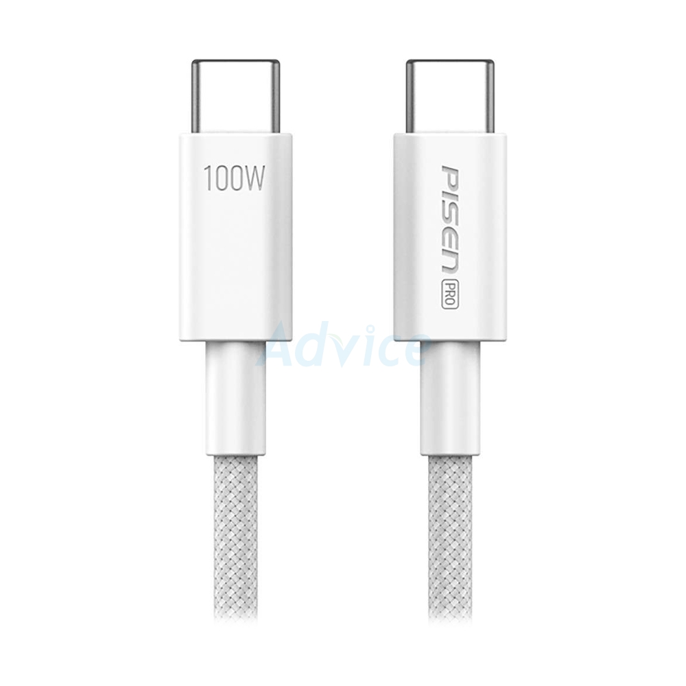 PISEN สายชาร์จ Type-C To Type-C 100W 2M Grey (CC12-2000)