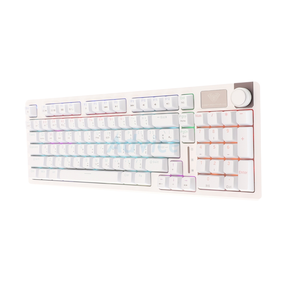 KEYBOARD WIRELESS BLUETOOTH AULA S98 WHITE (RED SWITCH คีย์บอร์ด)