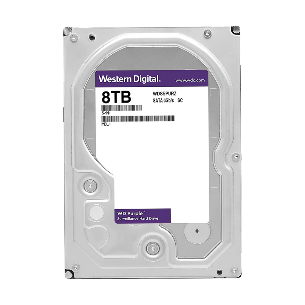 8 TB HDD CCTV WD PURPLE (5640RPM, 256MB, SATA-3, WD85PURZ)