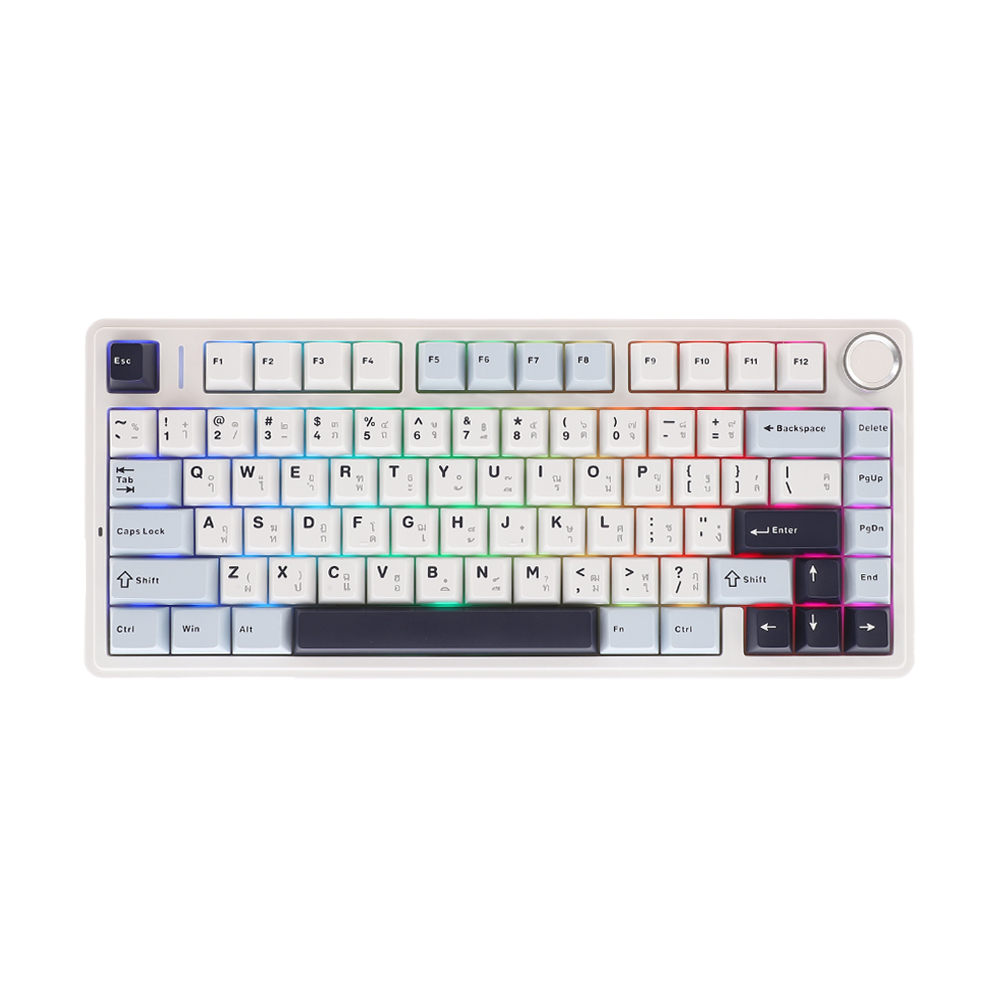 KEYBOARD WIRELESS BLUETOOTH AULA F75 BLUE WHITE PURPLE - GREEN SWITCH