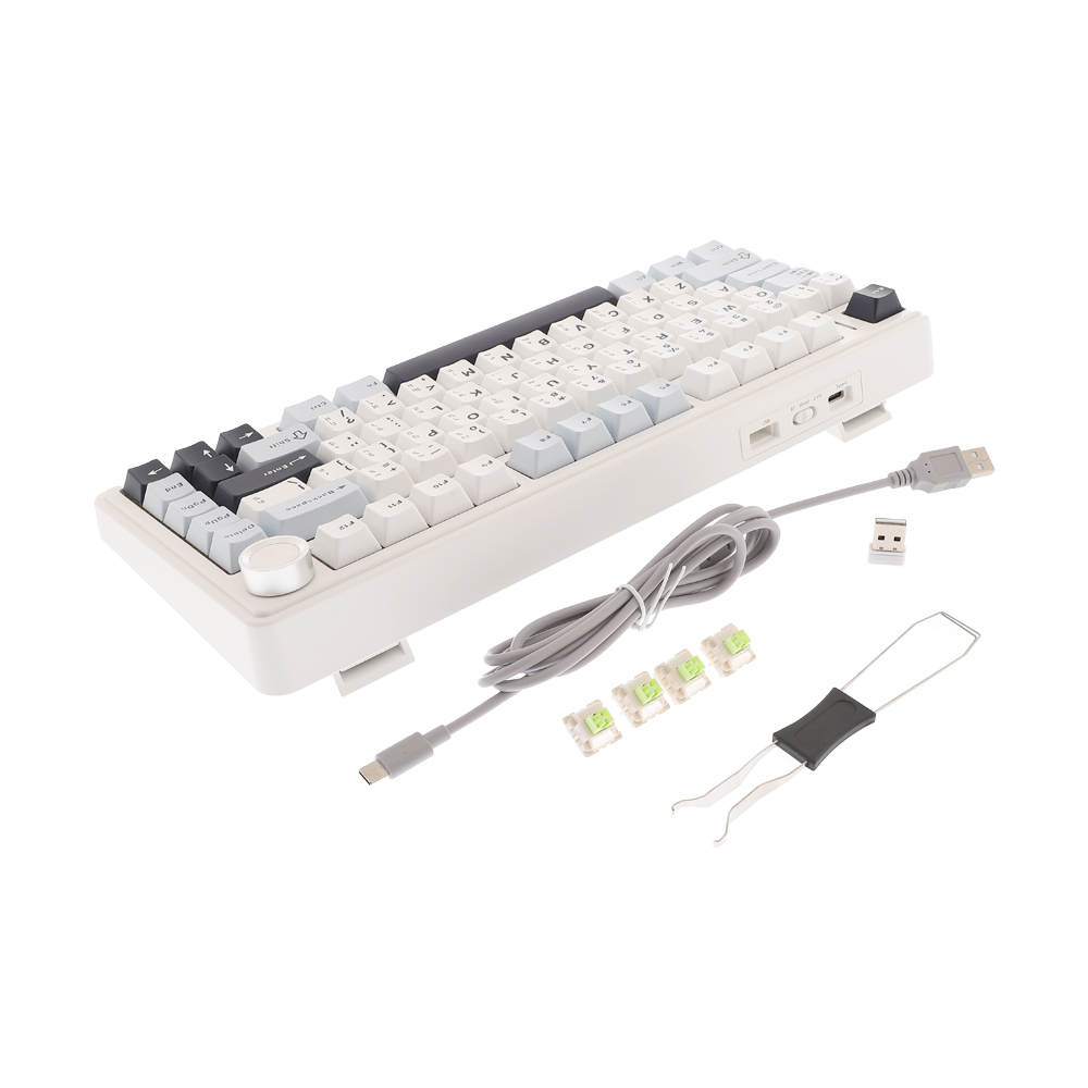 KEYBOARD WIRELESS BLUETOOTH AULA F75 BLUE WHITE PURPLE - GREEN SWITCH