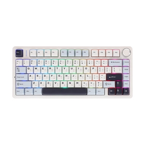 KEYBOARD WIRELESS BLUETOOTH AULA F75 BLUE WHITE PURPLE (GREEN SWITCH คีย์บอร์ด)