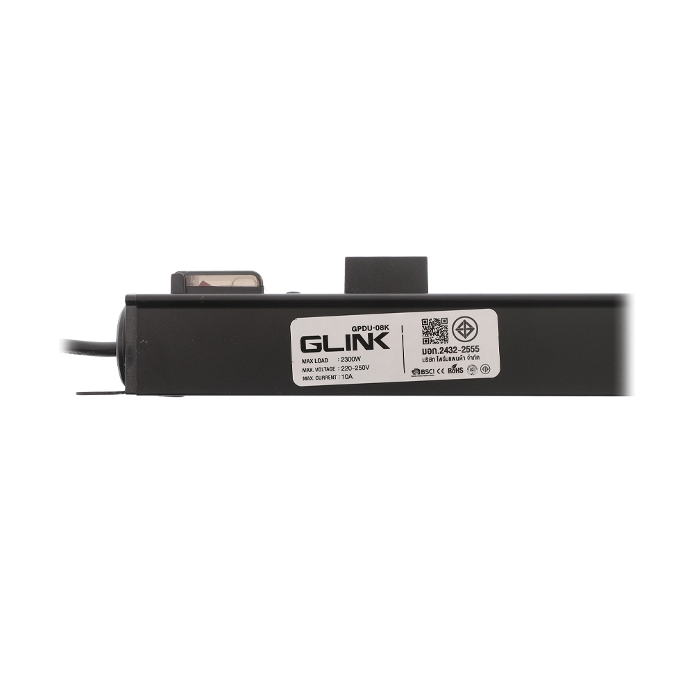 รางปลั๊กไฟชนิด 6 Outlet GLINK (GPDU08B) Black