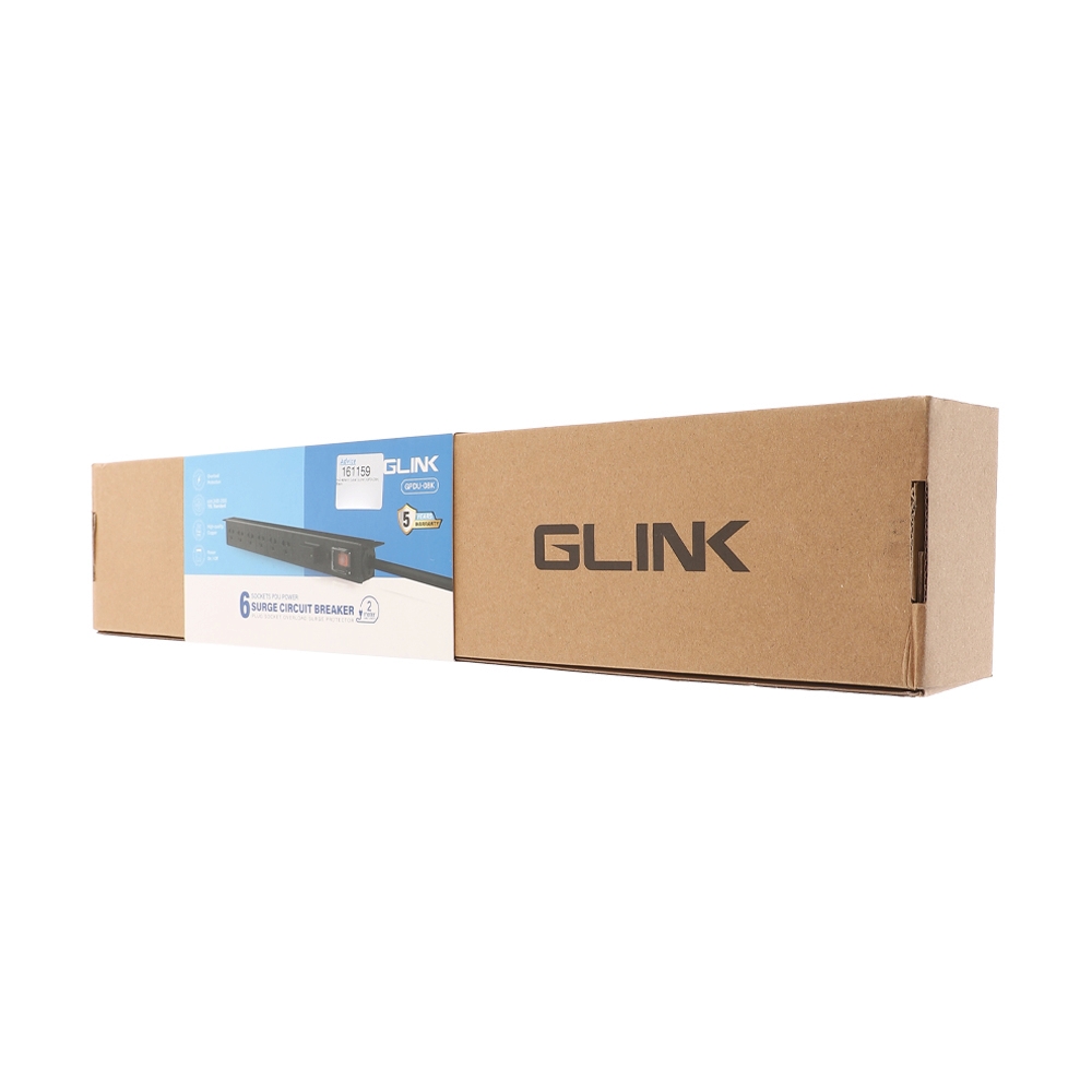 รางปลั๊กไฟชนิด 6 Outlet GLINK (GPDU08B) Black