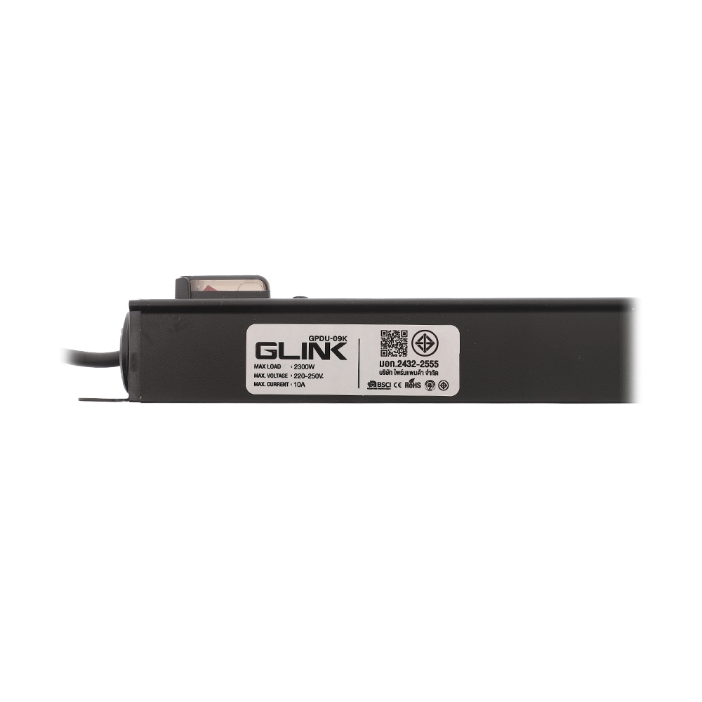 รางปลั๊กไฟชนิด 8 Outlet GLINK (GPDU09K) Black