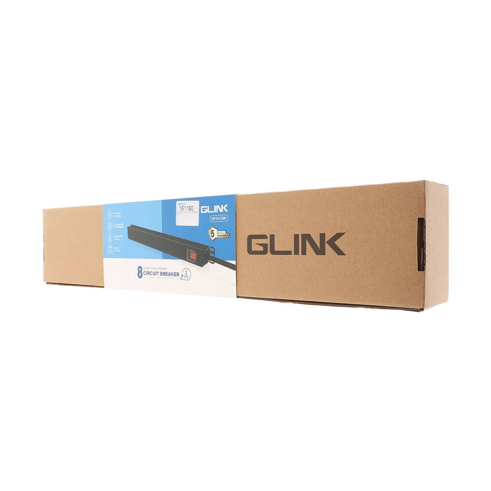 รางปลั๊กไฟชนิด 8 Outlet GLINK (GPDU09K) Black