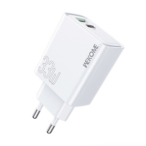 Adapter 2 Ports (1 USB + 1 Type-C) Charger WEKOME (33W,WP-U67) White