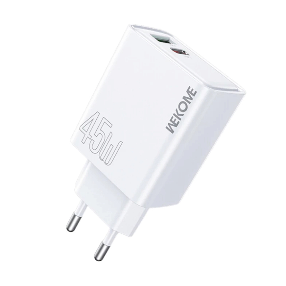 Adapter 2 Ports (1USB+1Type-C) Charger WEKOME (45W,WP-U69) White