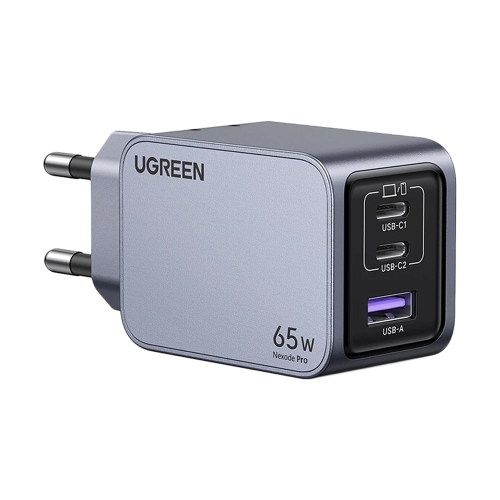 Adapter 3 Ports (1 USB + 2 Type-C) UGREEN (65W,25829) Grey