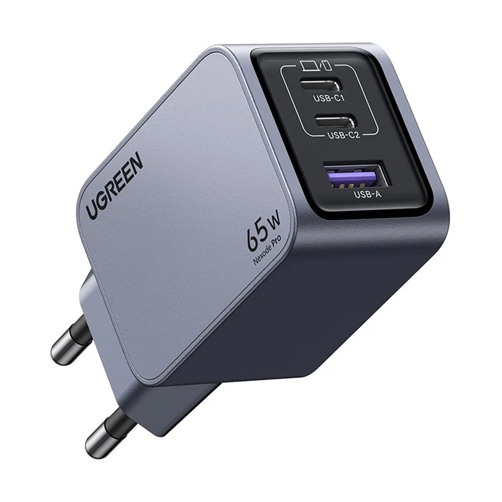 Adapter 3 Ports (1 USB + 2 Type-C) UGREEN (65W,25829) Grey
