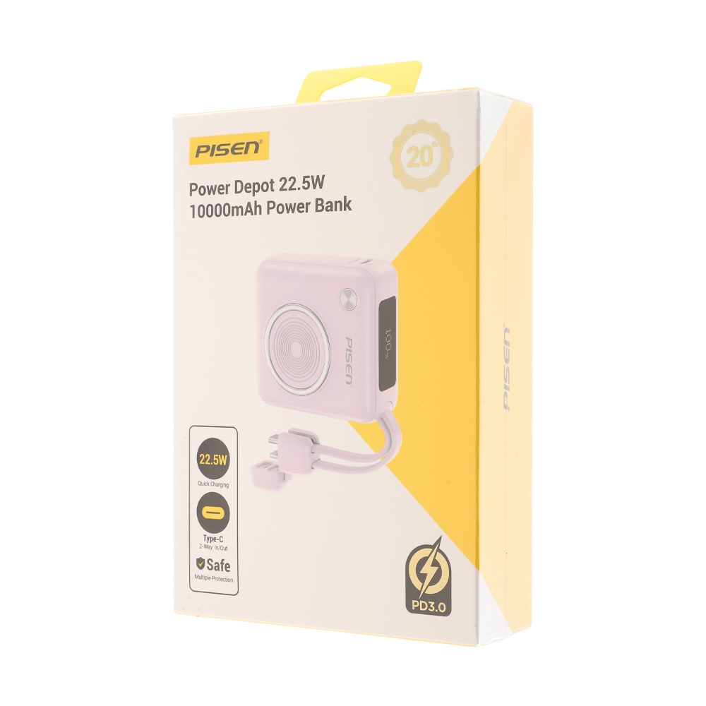 POWER BANK 10000 mAh PISEN (22.5W,TP-D105) Purple