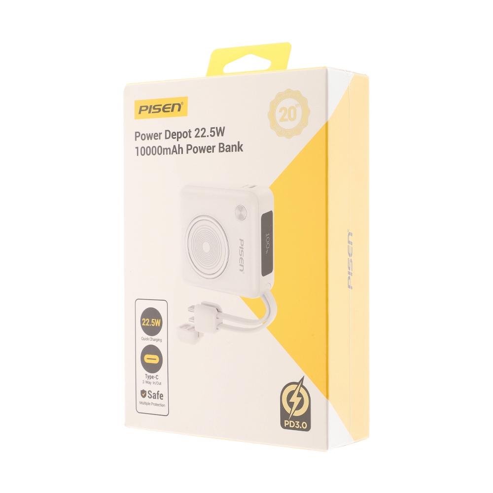 POWER BANK 10000 mAh PISEN (22.5W,TP-D105) White