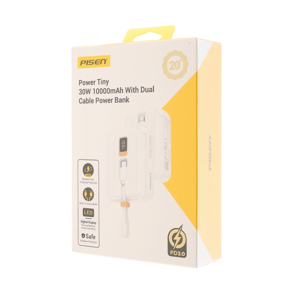 POWER BANK 10000 mAh PISEN (30W,TS-D364) White