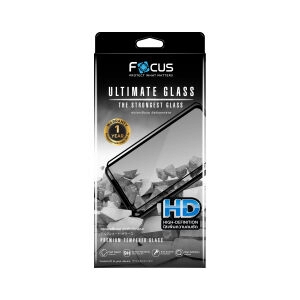 ฟิล์ม iPhone 16 Pro FOCUS กระจกแบบใสเต็มจอขอบดำ (Ultimate Tempered Glass)