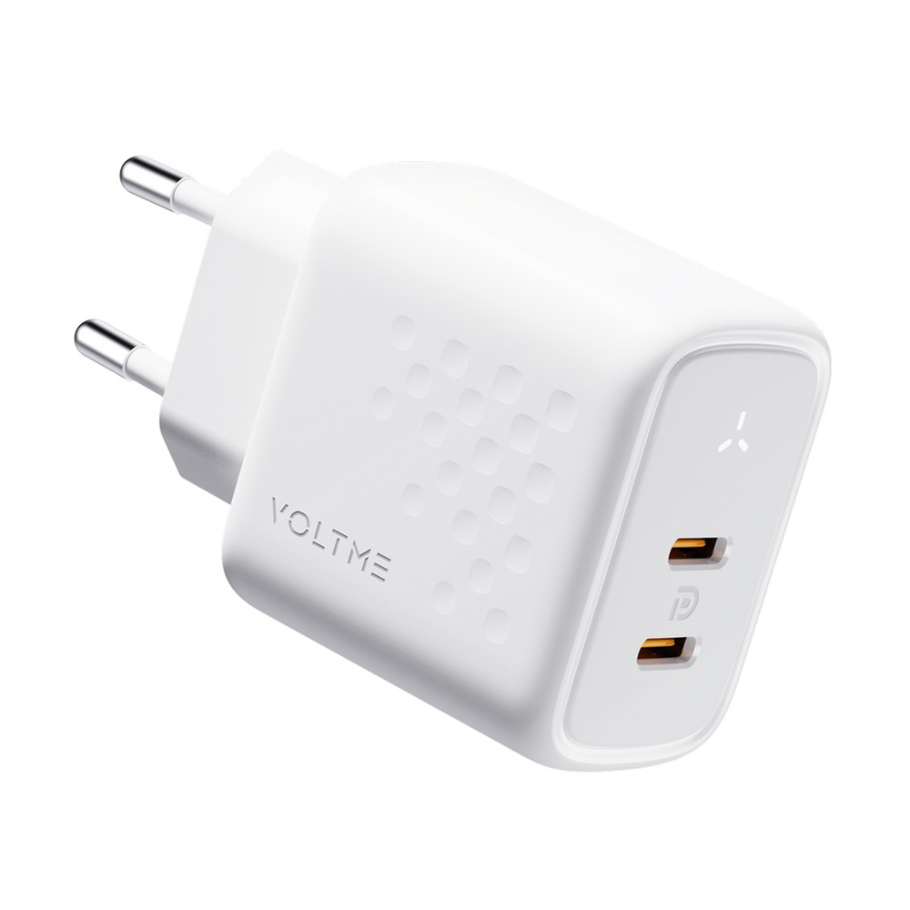 Adapter 2 Ports (2 Type-C) ) Charger VOLTME (45W,V2112TH) White
