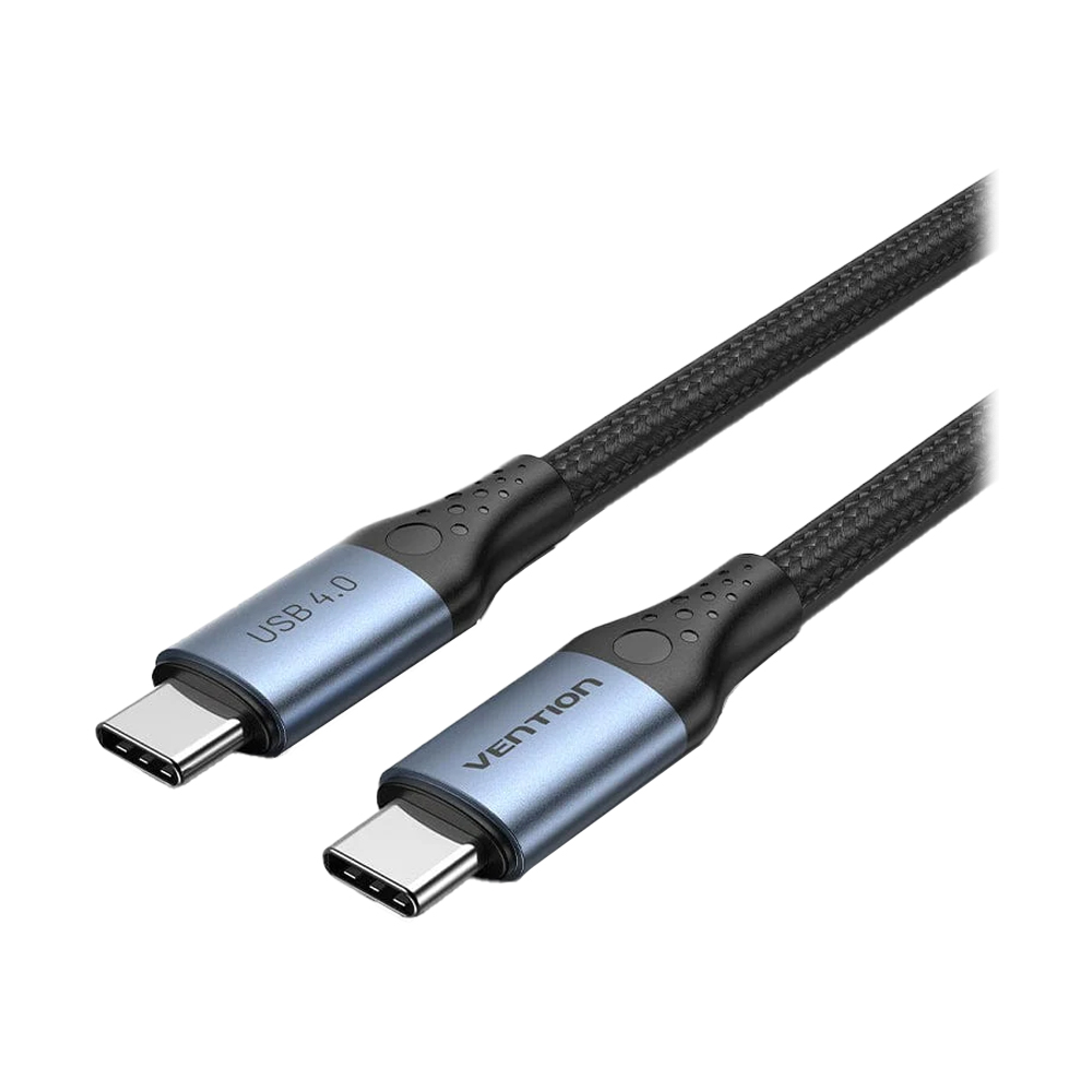 1M Cable Type-C To Type-C VENTION (240W,CotTon Braided + Aluminum Alloy Type) Gray