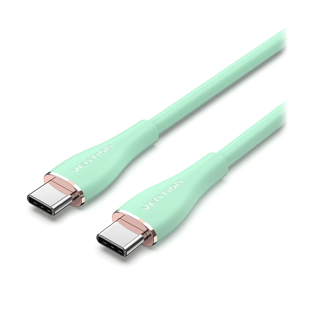 VENTION สายชาร์จ Type-C To Type-C 100W 1M Light Green (Silicone Type)