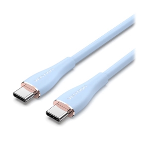VENTION สายชาร์จ Type-C To Type-C 100W 1M Light Blue (Silicone Type)