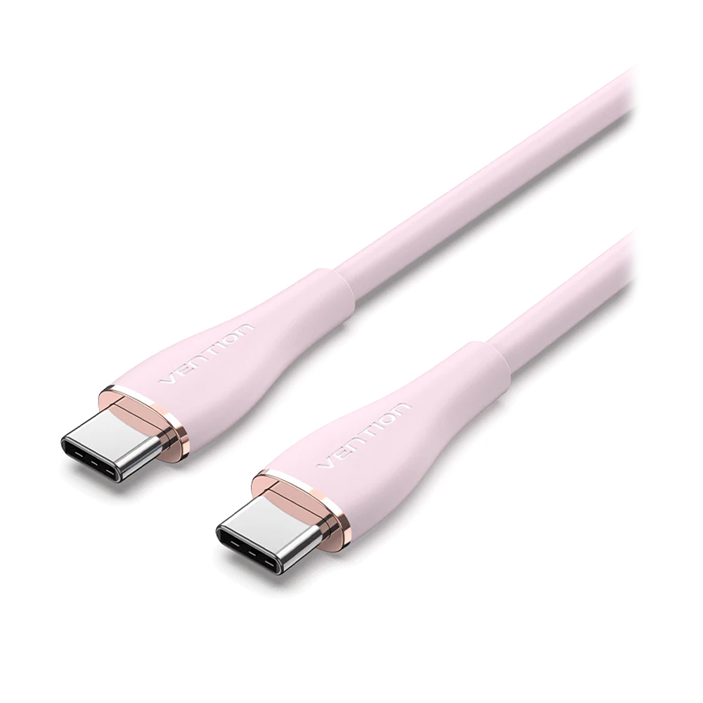 1M Cable Type-C TO Type-C VENTION (100W,Silicone Type) Pink