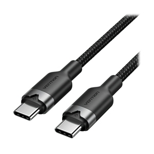 VENTION สายชาร์จ Type-C To Type-C 60W 1M Black (Aluminum Alloy Type)