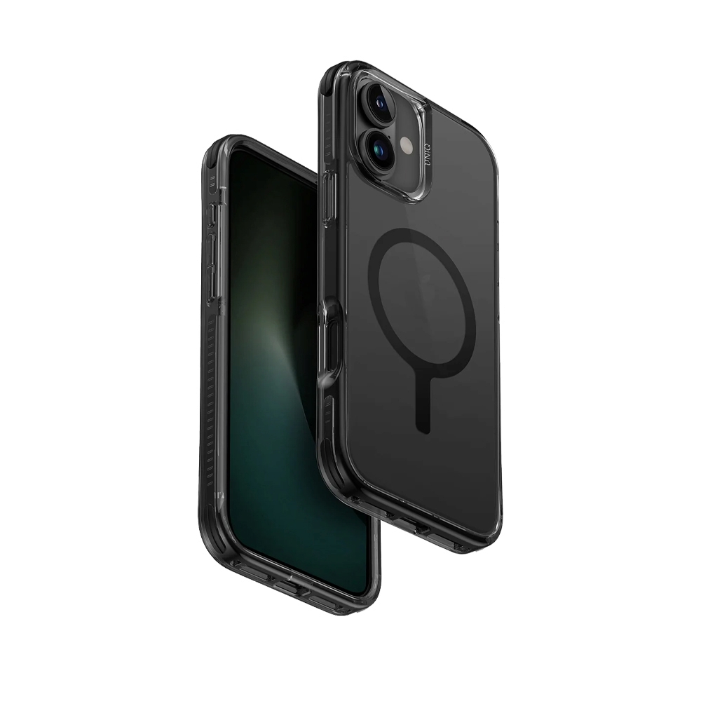 Case iPhone 16 Plus UNIQ Hybrid Magclick Charging Combat - Carbon Black